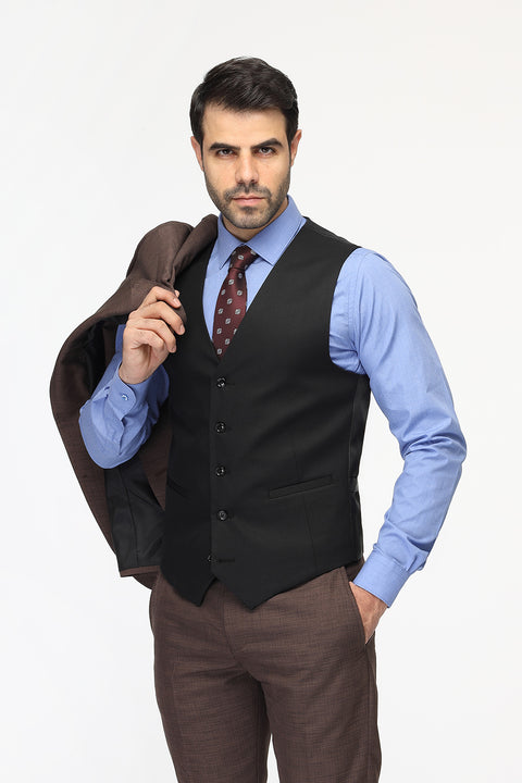 Slim Fit Suit Brown