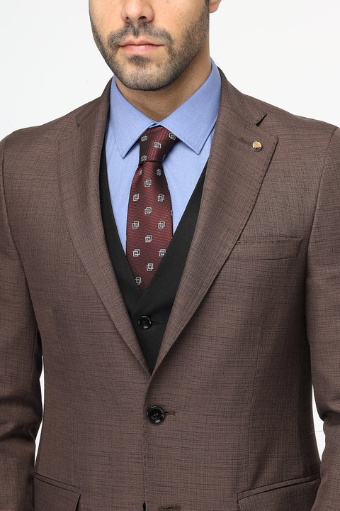 Slim Fit Suit Brown