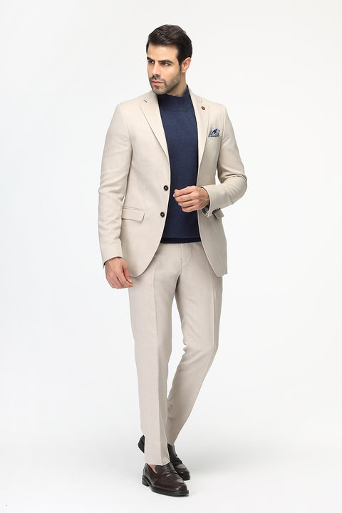 Slim Fit Suit Beige