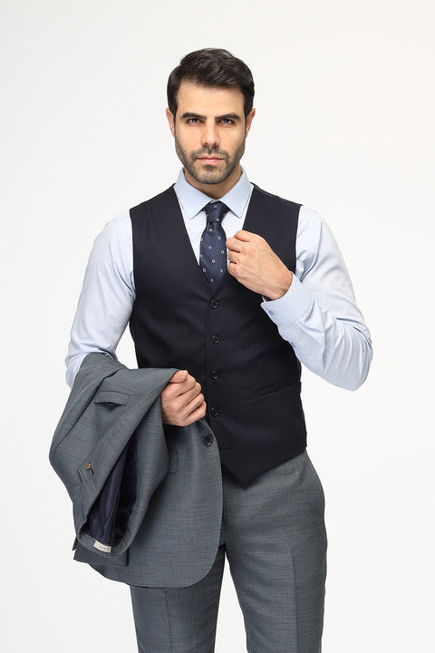 Slim Fit Suit Gray
