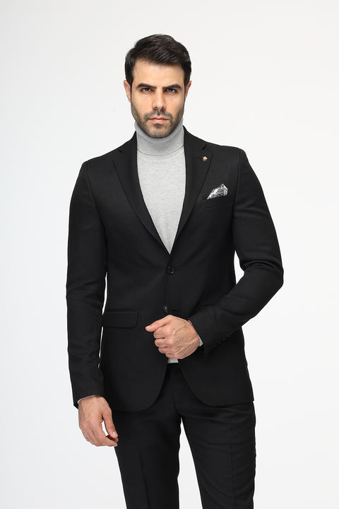 Slim Fit Suit Black