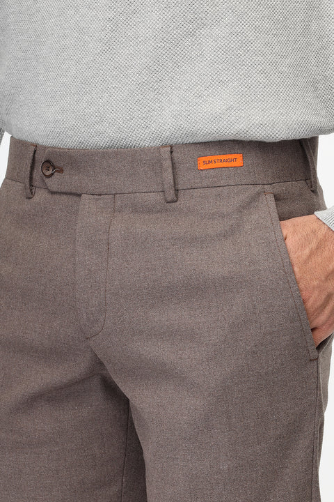 Straight Fit Classic Pants Brown