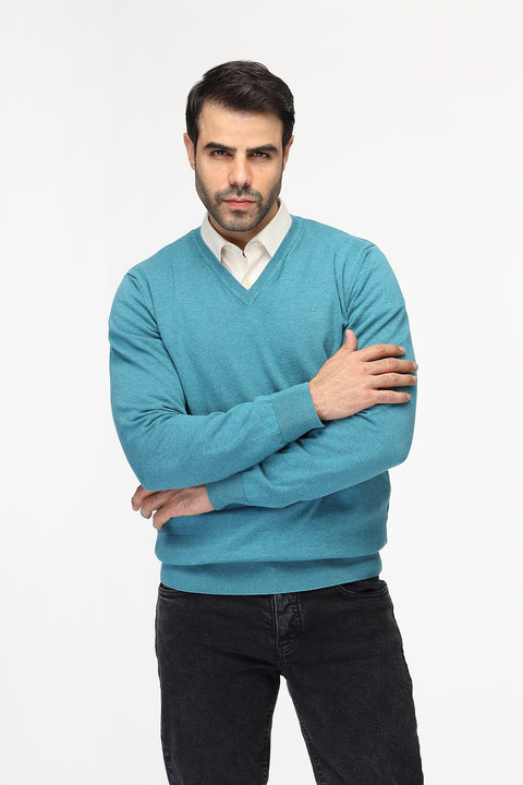 Regular Fit Pullover V Green