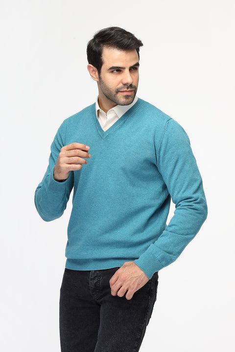 Regular Fit Pullover V Green