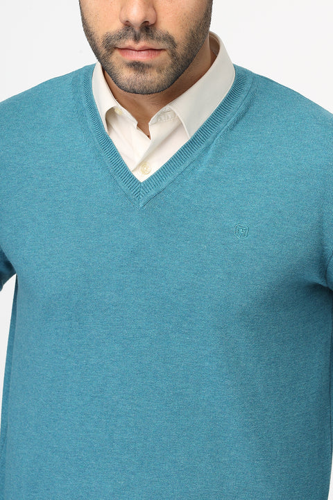 Regular Fit Pullover V Green