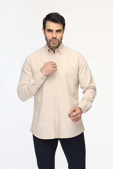 New Fit Shirt Oxford Beige 100% Cotton