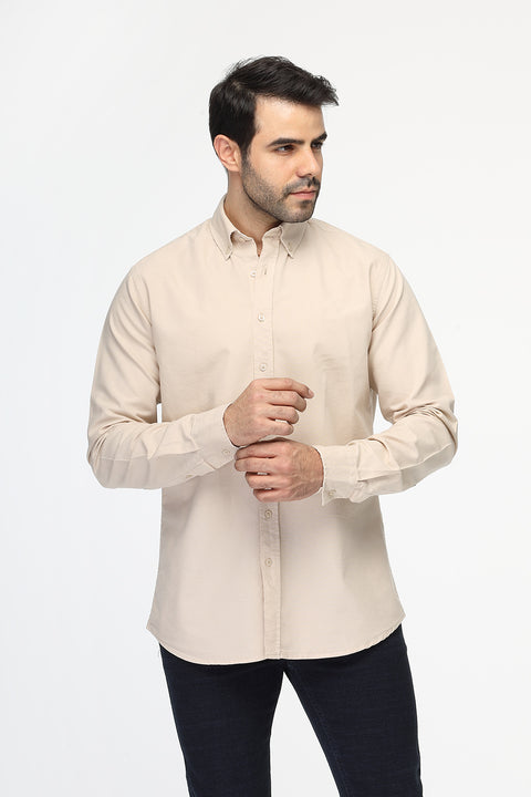 New Fit Shirt Oxford Beige 100% Cotton