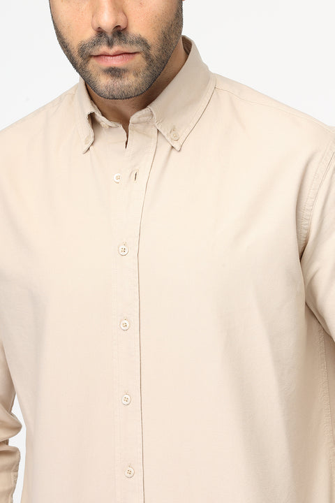 New Fit Shirt Oxford Beige 100% Cotton