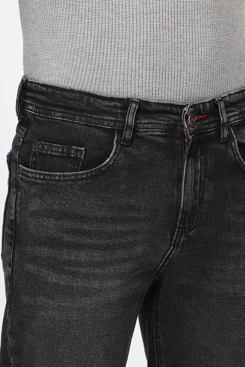 Slim Straight Fit Trousers Jeans Dark Gray