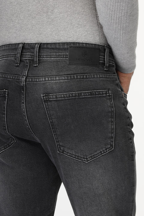 Slim Straight Fit Trousers Jeans Gray
