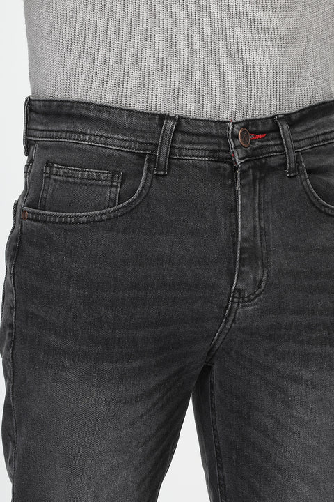 Slim Straight Fit Trousers Jeans Gray