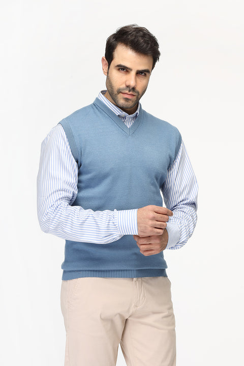 Slim Fit Gilet Blue