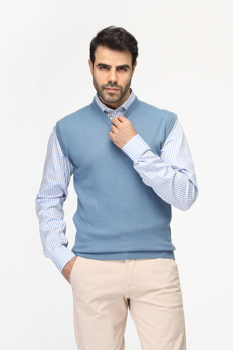 Slim Fit Gilet Blue