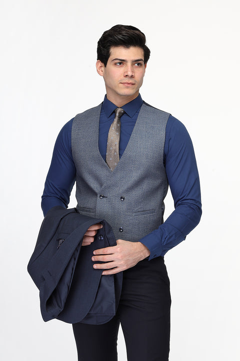 Slim Fit Suit Dark Blue
