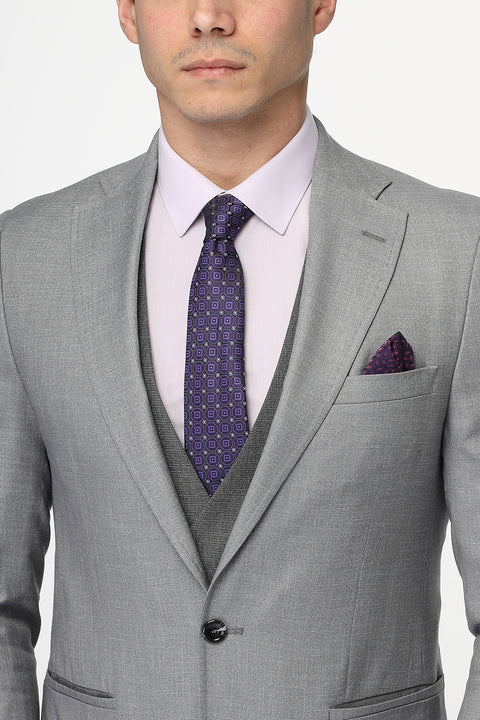 Slim Fit Suit Light Gray