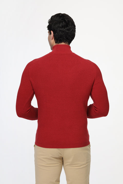 Slim Fit Pullover Dark Red