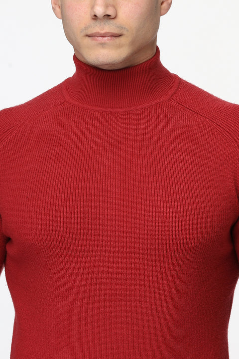 Slim Fit Pullover Dark Red