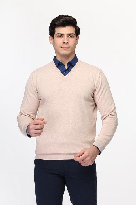 Regular Fit Pullover V Beige