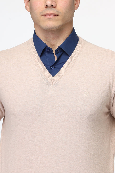 Regular Fit Pullover V Beige