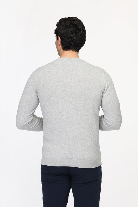 Regular Fit Pullover V Light Gray