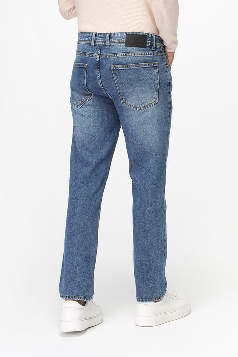 Slim Straight Fit Trousers Jeans Light Blue