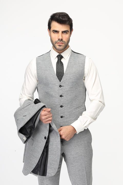 Slim Fit Suit Gray