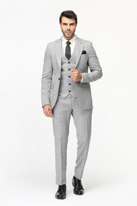 Slim Fit Suit Gray