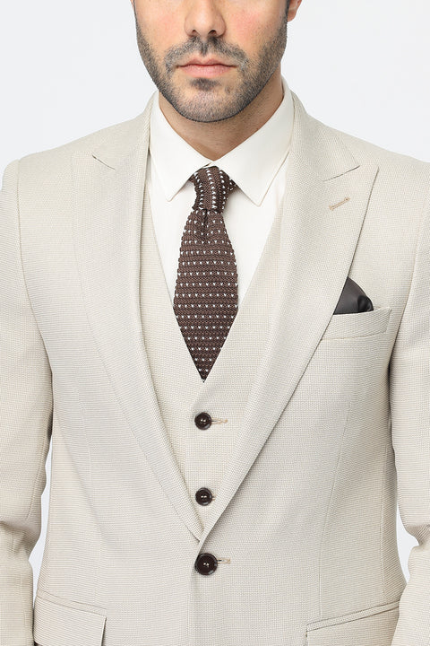 Slim Fit Suit Beige