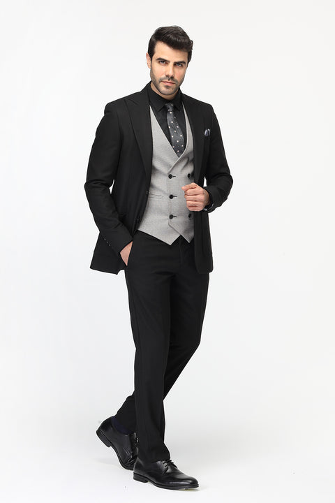 Slim Fit Suit Black