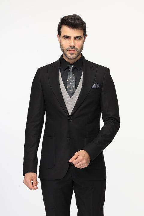 Slim Fit Suit Black