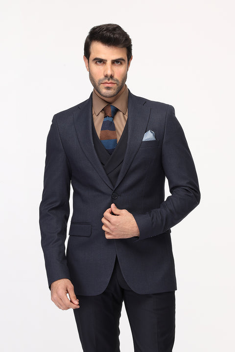 Slim Fit Suit Dark Blue