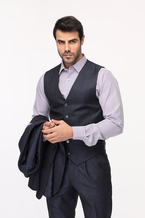 Slim Fit Suit Dark Blue