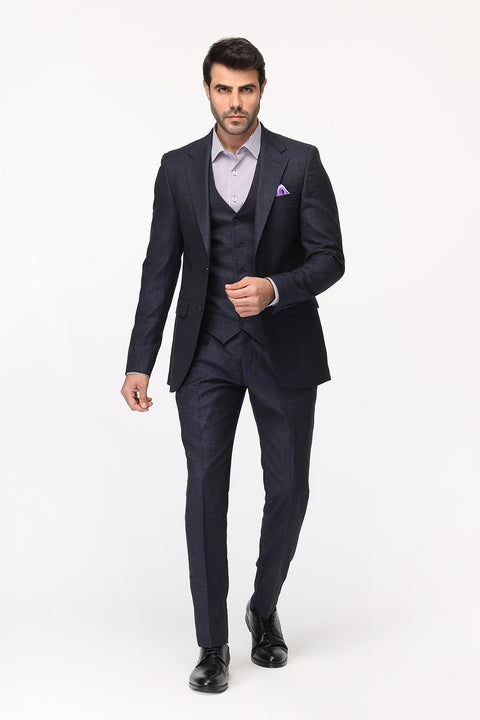 Slim Fit Suit Dark Blue