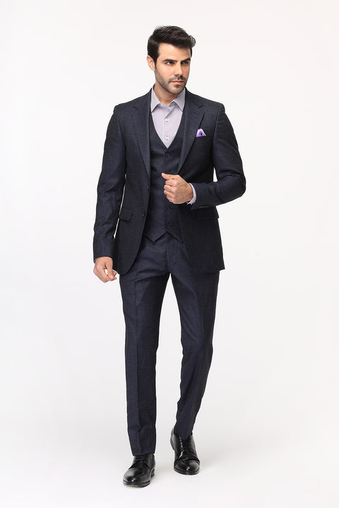 Slim Fit Suit Dark Blue