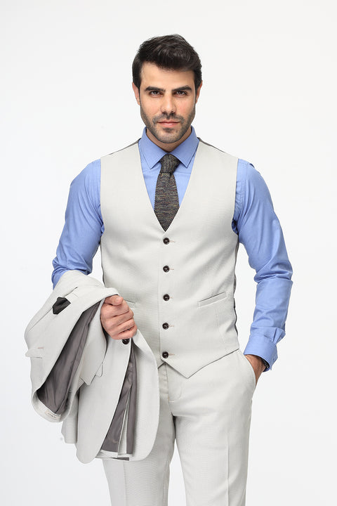 Slim Fit Suit Beige