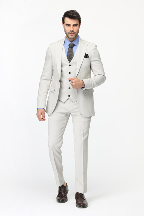 Slim Fit Suit Beige