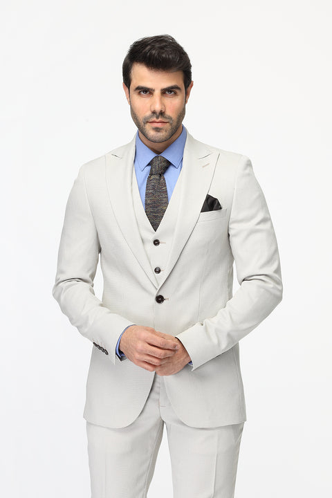 Slim Fit Suit Beige