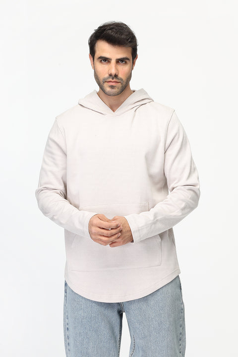 Slim Fit Sweat Shirt Beige