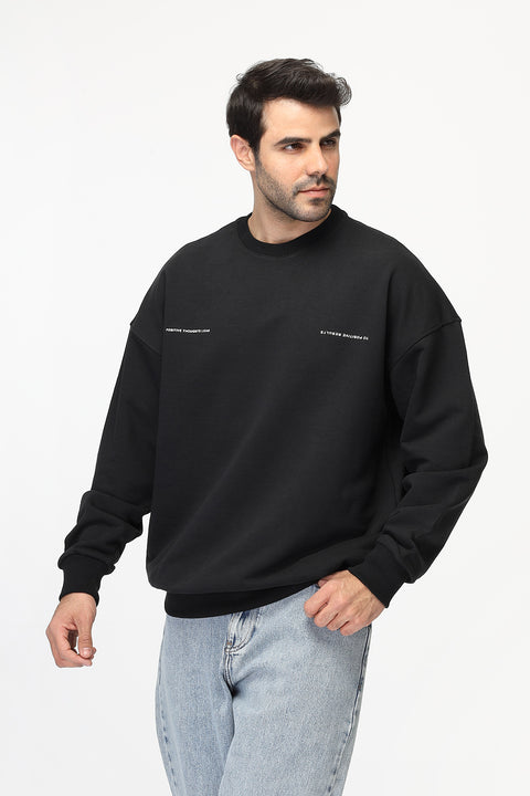 Over Size Sweat Shirt Black