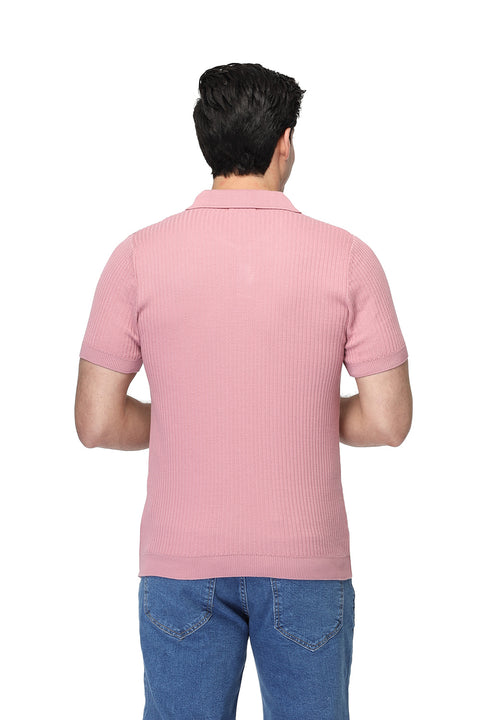 Polo Shirt Regular Fit Knitted Pink