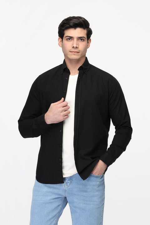 New Fit Shirt Oxford Black 100% Cotton