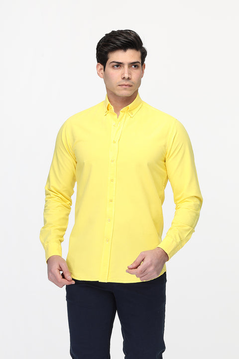 New Fit Shirt Oxford Yellow 100% Cotton