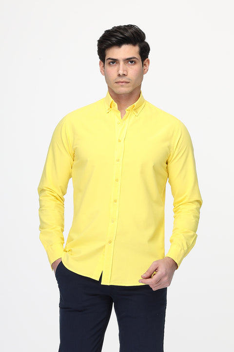 New Fit Shirt Oxford Yellow 100% Cotton