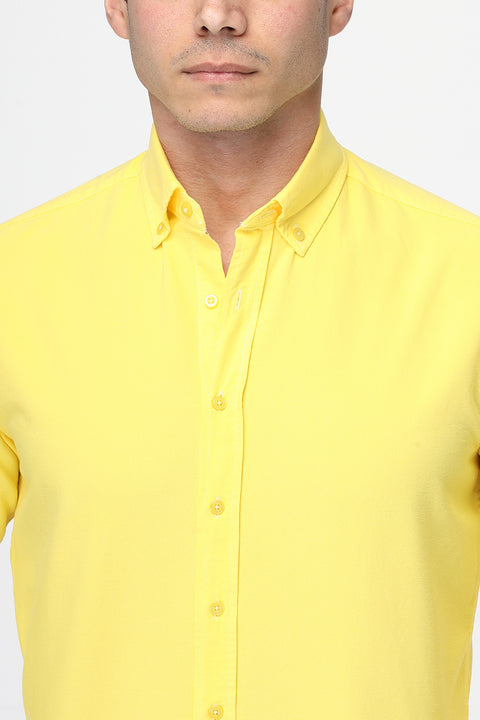 New Fit Shirt Oxford Yellow 100% Cotton