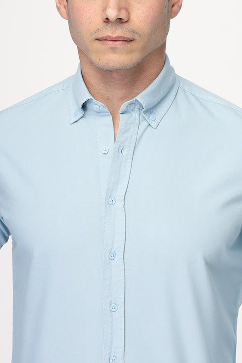 New Fit Shirt Oxford Light Blue 100% Cotton