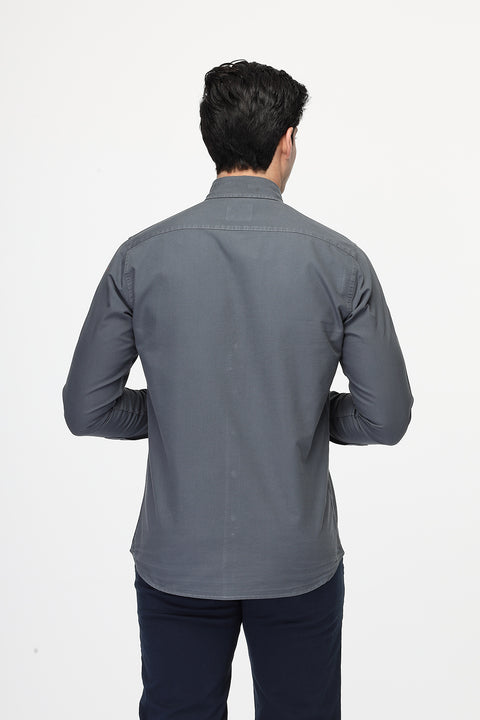 New Fit Shirt Oxford Gray 100% Cotton