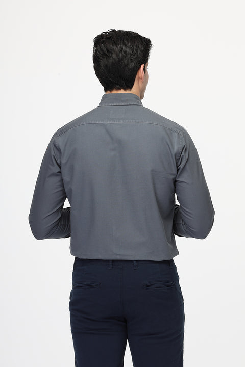 New Fit Shirt Oxford Gray 100% Cotton