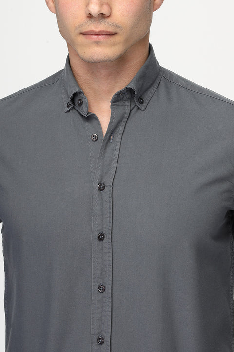 New Fit Shirt Oxford Gray 100% Cotton