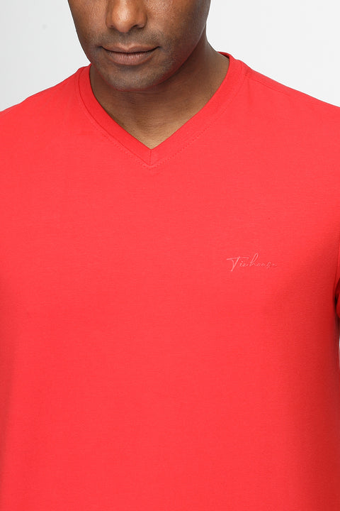 Regular Fit T-Shirt V Red
