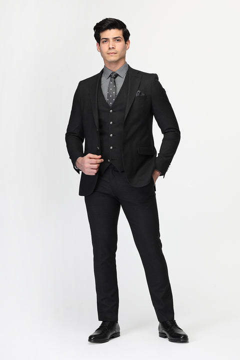 Slim Fit Suit Black